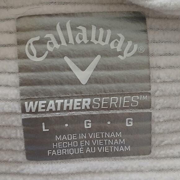 Callaway Sweater Men L Gray Striped Golf 1/4 Zip Pullover Performance Fleece - Picture 9 of 14